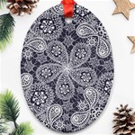 Flowers mandala ornament Oval Ornament (Two Sides) Front