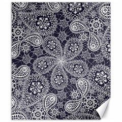 Flowers mandala ornament Canvas 8  x 10 