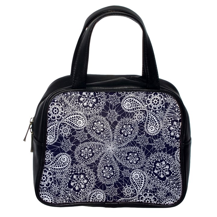 Flowers mandala ornament Classic Handbag (One Side)