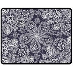 Flowers mandala ornament Double Sided Fleece Blanket (Medium) 