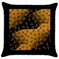 Pattern Abeilles Throw Pillow Case (Black)