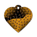 Pattern Abeilles Dog Tag Heart (Two Sides) Front