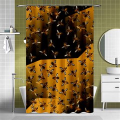 Pattern Abeilles Shower Curtain 48  X 72  (small)  by kcreatif