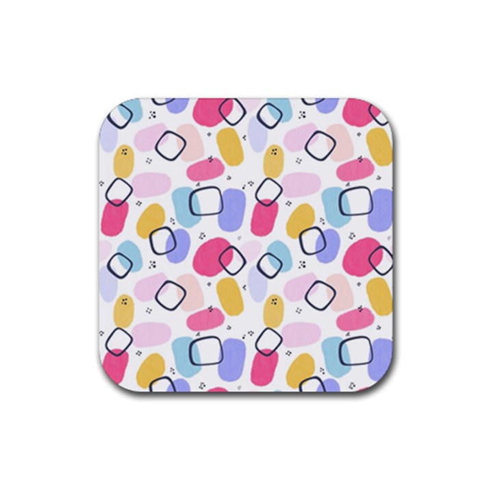 Watercolor circles. Abstract watercolor Rubber Coaster (Square) 