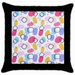 Watercolor circles. Abstract watercolor Throw Pillow Case (Black) Front