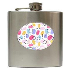 Watercolor Circles  Abstract Watercolor Hip Flask (6 Oz) by SychEva