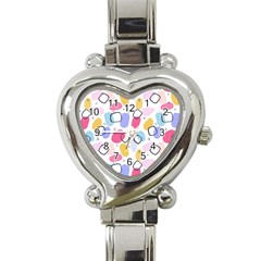 Watercolor Circles  Abstract Watercolor Heart Italian Charm Watch by SychEva