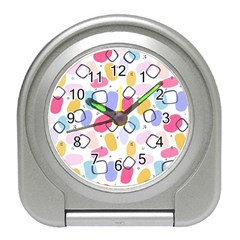 Watercolor Circles  Abstract Watercolor Travel Alarm Clock by SychEva