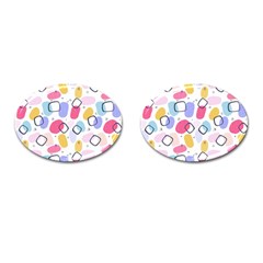 Watercolor Circles  Abstract Watercolor Cufflinks (oval) by SychEva