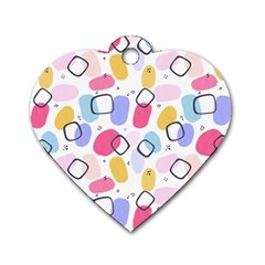 Watercolor Circles  Abstract Watercolor Dog Tag Heart (one Side) by SychEva