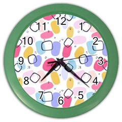 Watercolor Circles  Abstract Watercolor Color Wall Clock by SychEva