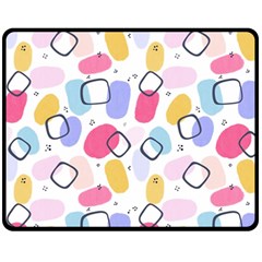 Watercolor Circles  Abstract Watercolor Fleece Blanket (medium)  by SychEva