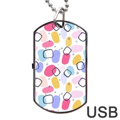 Watercolor Circles  Abstract Watercolor Dog Tag Usb Flash (one Side) by SychEva