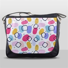 Watercolor Circles  Abstract Watercolor Messenger Bag by SychEva