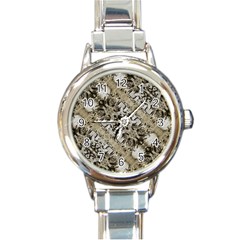 Vintage Ornate Interlace Pattern Round Italian Charm Watch by dflcprintsclothing