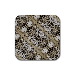 Vintage Ornate Interlace Pattern Rubber Coaster (square)  by dflcprintsclothing