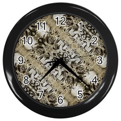 Vintage Ornate Interlace Pattern Wall Clock (black)