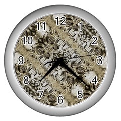 Vintage Ornate Interlace Pattern Wall Clock (silver)