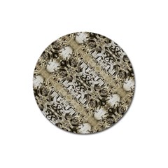 Vintage Ornate Interlace Pattern Magnet 3  (round) by dflcprintsclothing