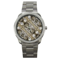 Vintage Ornate Interlace Pattern Sport Metal Watch by dflcprintsclothing