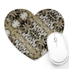 Vintage Ornate Interlace Pattern Heart Mousepads