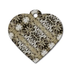 Vintage Ornate Interlace Pattern Dog Tag Heart (two Sides)