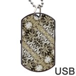 Vintage Ornate Interlace Pattern Dog Tag USB Flash (Two Sides) Front