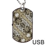 Vintage Ornate Interlace Pattern Dog Tag USB Flash (Two Sides) Back