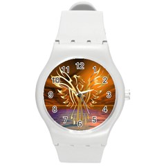 Pheonix Rising Round Plastic Sport Watch (m) by icarusismartdesigns