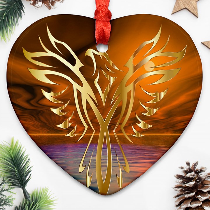 Pheonix Rising Ornament (Heart)