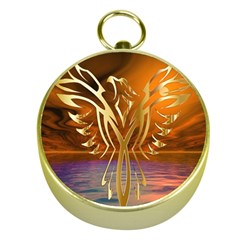 Pheonix Rising Gold Compasses by icarusismartdesigns