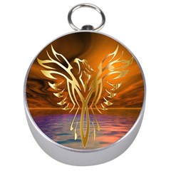 Pheonix Rising Silver Compasses by icarusismartdesigns