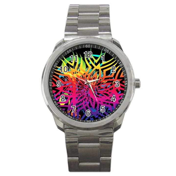 Abstract Jungle Sport Metal Watch