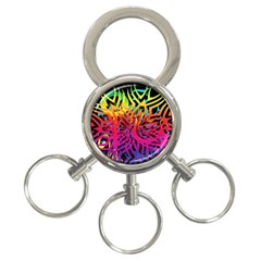 Abstract Jungle 3-ring Key Chain