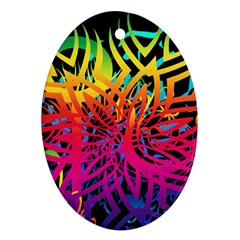 Abstract Jungle Oval Ornament (two Sides)