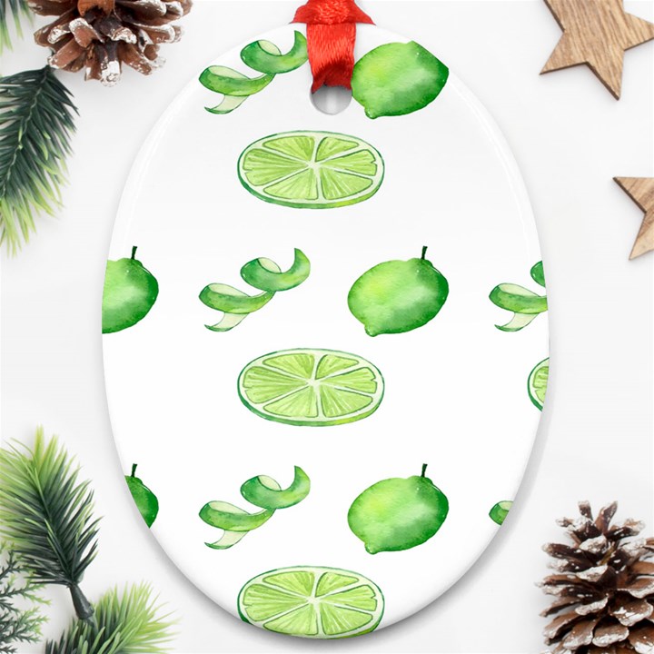 Lemon Oval Ornament (Two Sides)