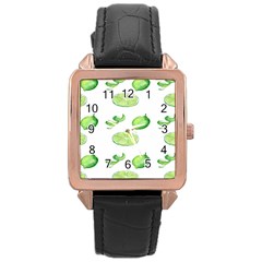 Lemon Rose Gold Leather Watch  by Sparkle