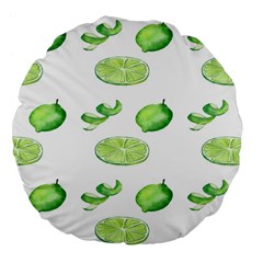 Lemon Large 18  Premium Flano Round Cushions by Sparkle