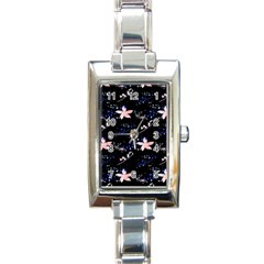 Sparkle Floral Rectangle Italian Charm Watch by Sparkle