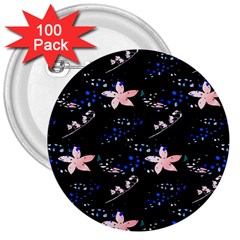 Sparkle Floral 3  Buttons (100 Pack)  by Sparkle