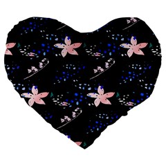 Sparkle Floral Large 19  Premium Heart Shape Cushions by Sparkle