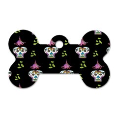 Skull Pattern Dog Tag Bone (one Side) by Sparkle