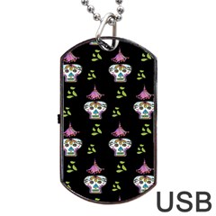 Skull Pattern Dog Tag Usb Flash (two Sides) by Sparkle