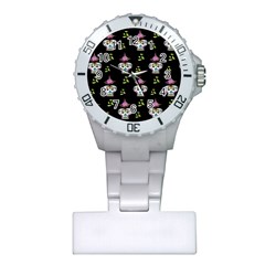 Skull Pattern Plastic Nurses Watch by Sparkle