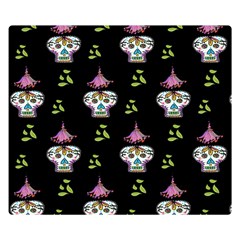 Skull Pattern Double Sided Flano Blanket (small)  by Sparkle