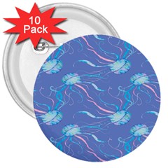 Jelly Fish 3  Buttons (10 Pack)  by Sparkle