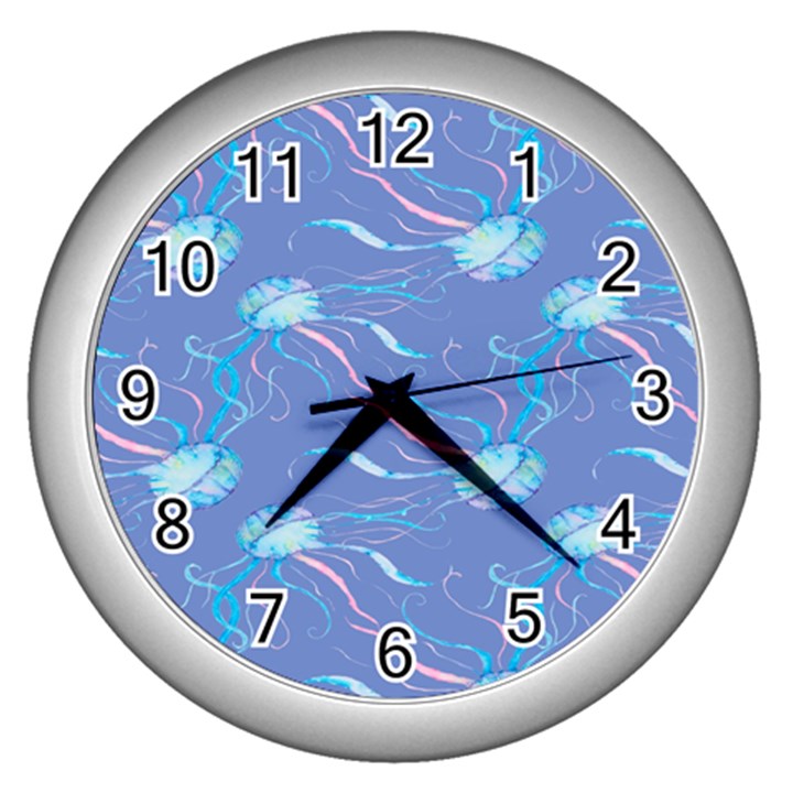 Jelly Fish Wall Clock (Silver)