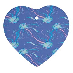 Jelly Fish Heart Ornament (two Sides) by Sparkle