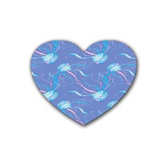 Jelly Fish Rubber Coaster (heart)  by Sparkle