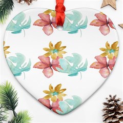 Floral Nature Heart Ornament (two Sides) by Sparkle